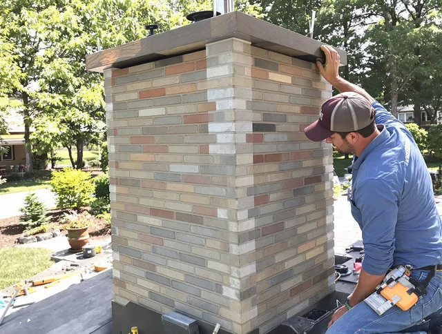 Palm Harbor Chimney Sweep completing a modern chimney remodel in Palm Harbor, FL