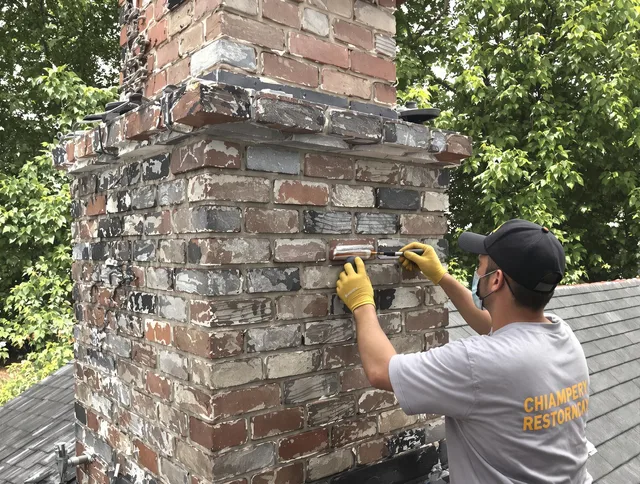 In-progress chimney restoration by Palm Harbor Chimney Sweep in Palm Harbor, FL