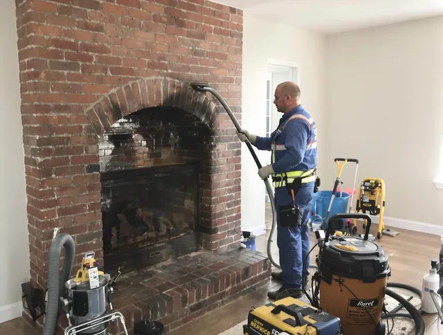 Palm Harbor Chimney Sweep expert performing detailed chimney sweep in Palm Harbor, FL