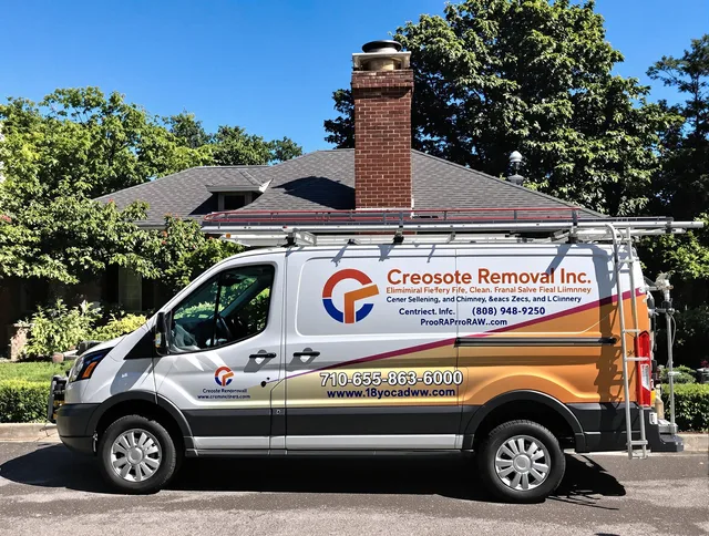 Palm Harbor Chimney Sweep technician removing creosote safely in Palm Harbor, FL