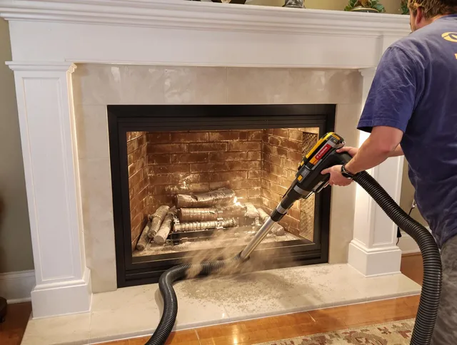 Fireplace cleaning performed by Palm Harbor Chimney Sweep in Palm Harbor, FL